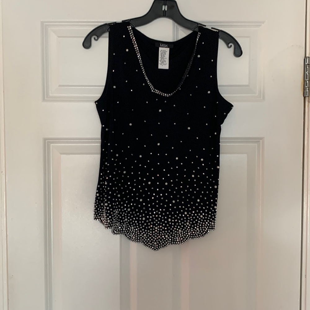 Black sleeveless top